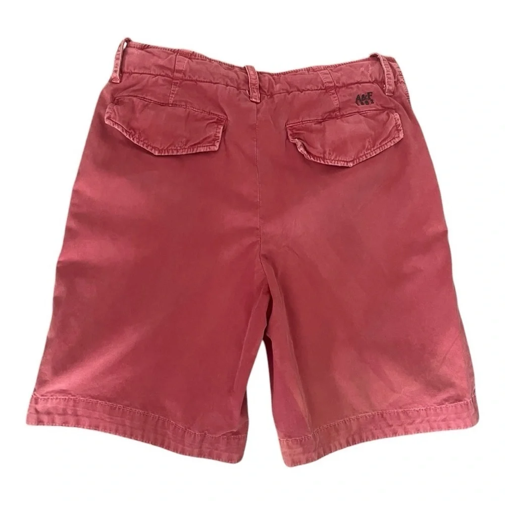 Abercrombie & Fitch Men's Shorts 28 100% cotton Red Chino Button Fly Y2K